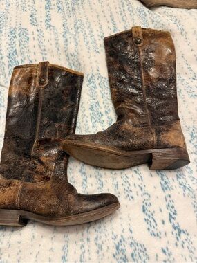 Frye Melissa Distressed Brown Leather Boot